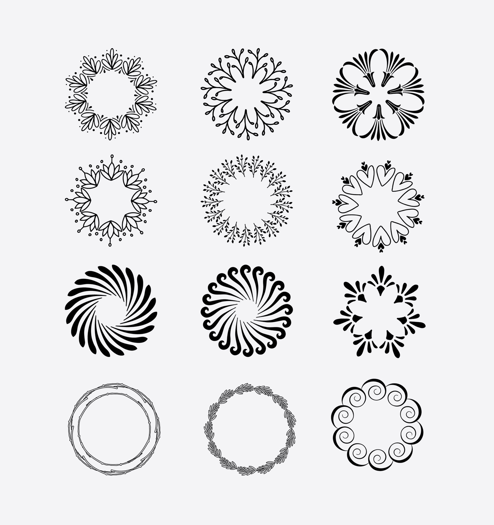 Vector mandala flower designs