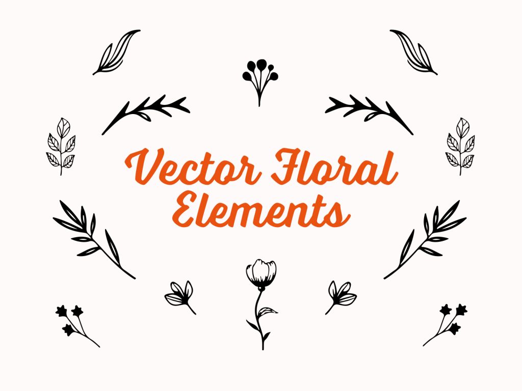 Vector floral decorative elements