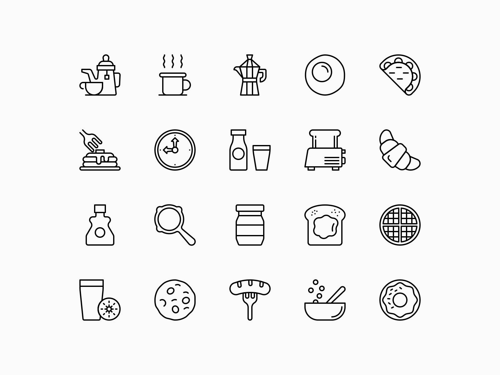 Morning breakfast vector icons