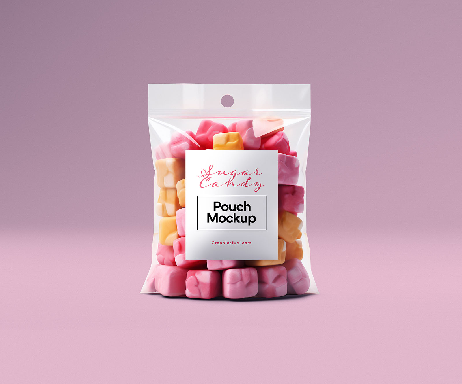 Sugar Candy Pouch Packaging Mockup