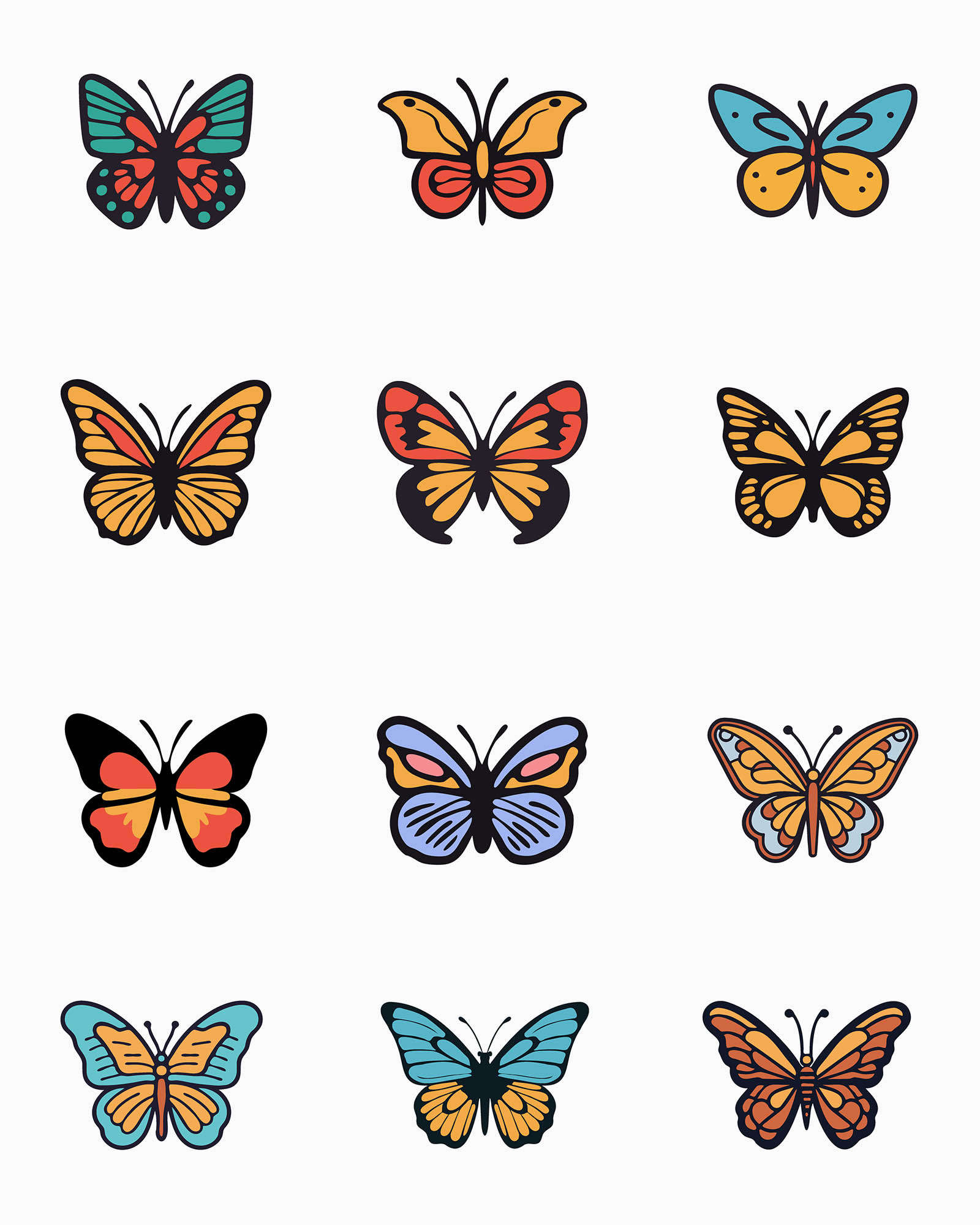 Free vector butterflies collection