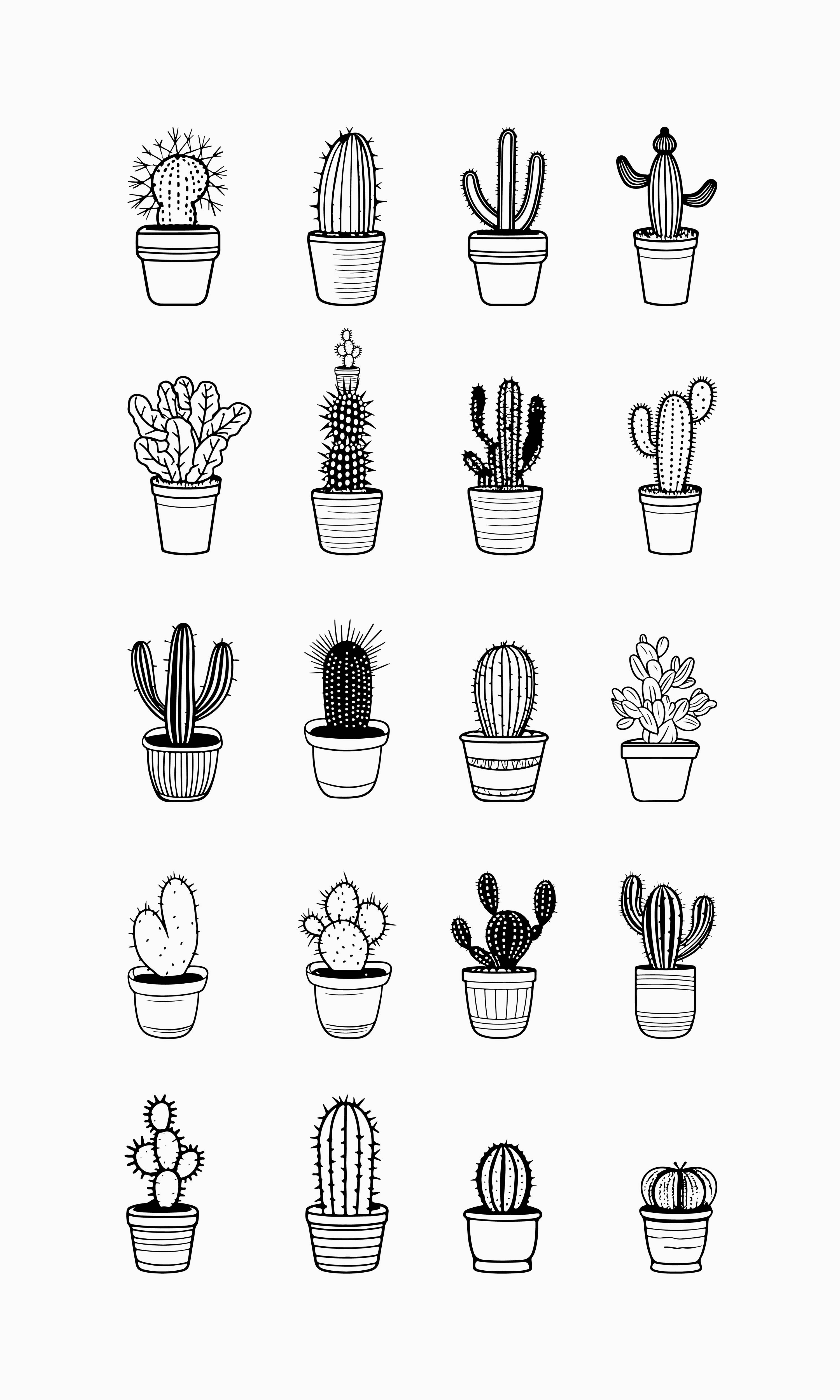 Vector cactus collection