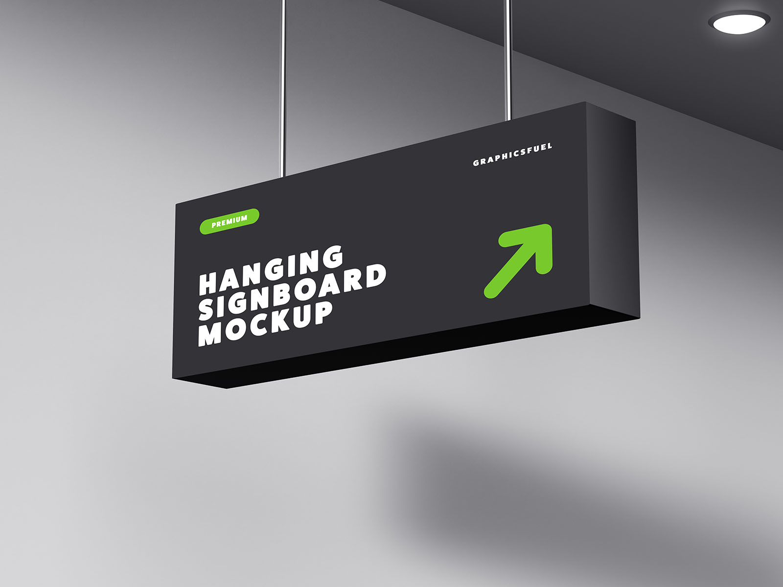 Hanging signboard mockup