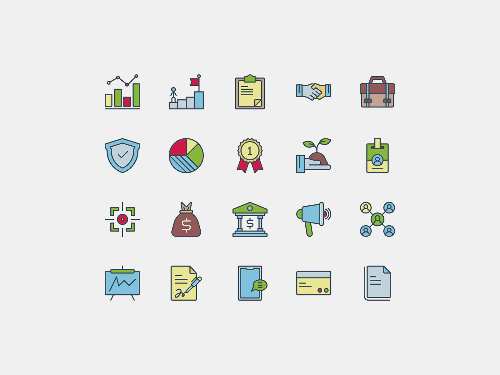 Business icons color