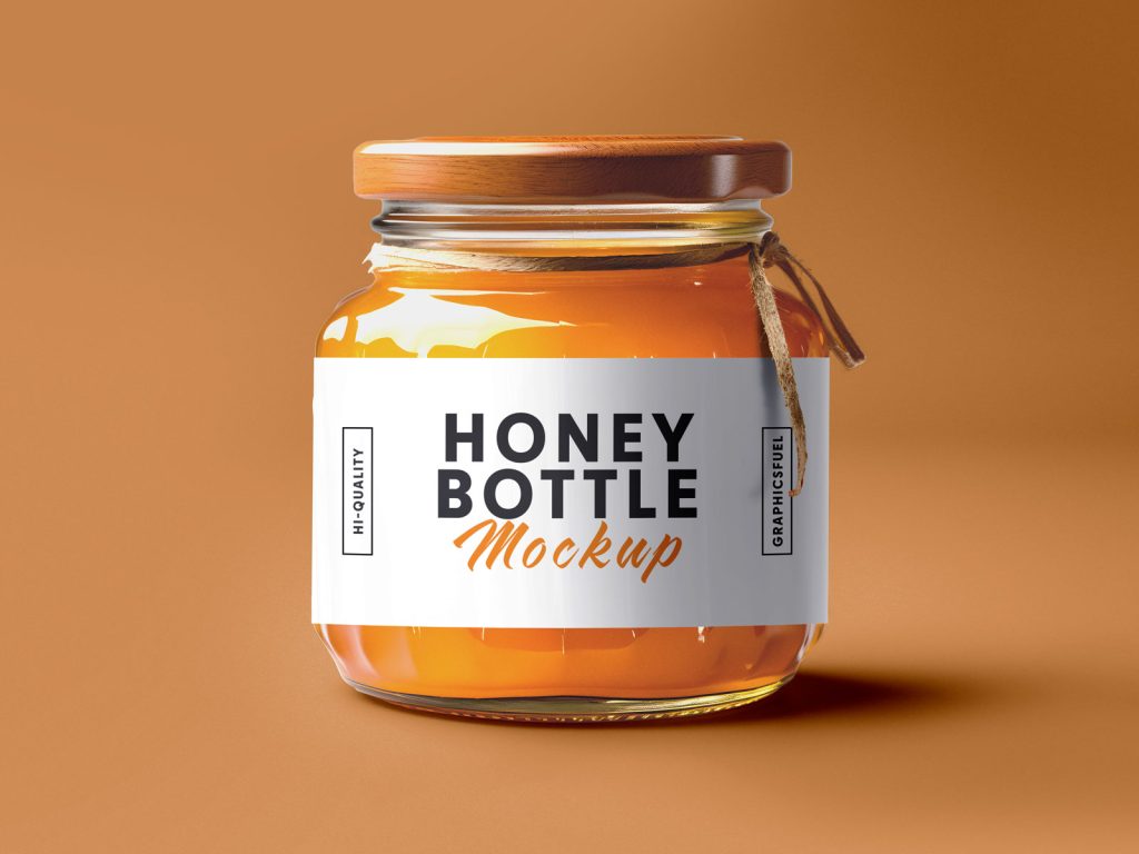 Honey Jar Glass Bottle Mockup Graphicsfuel