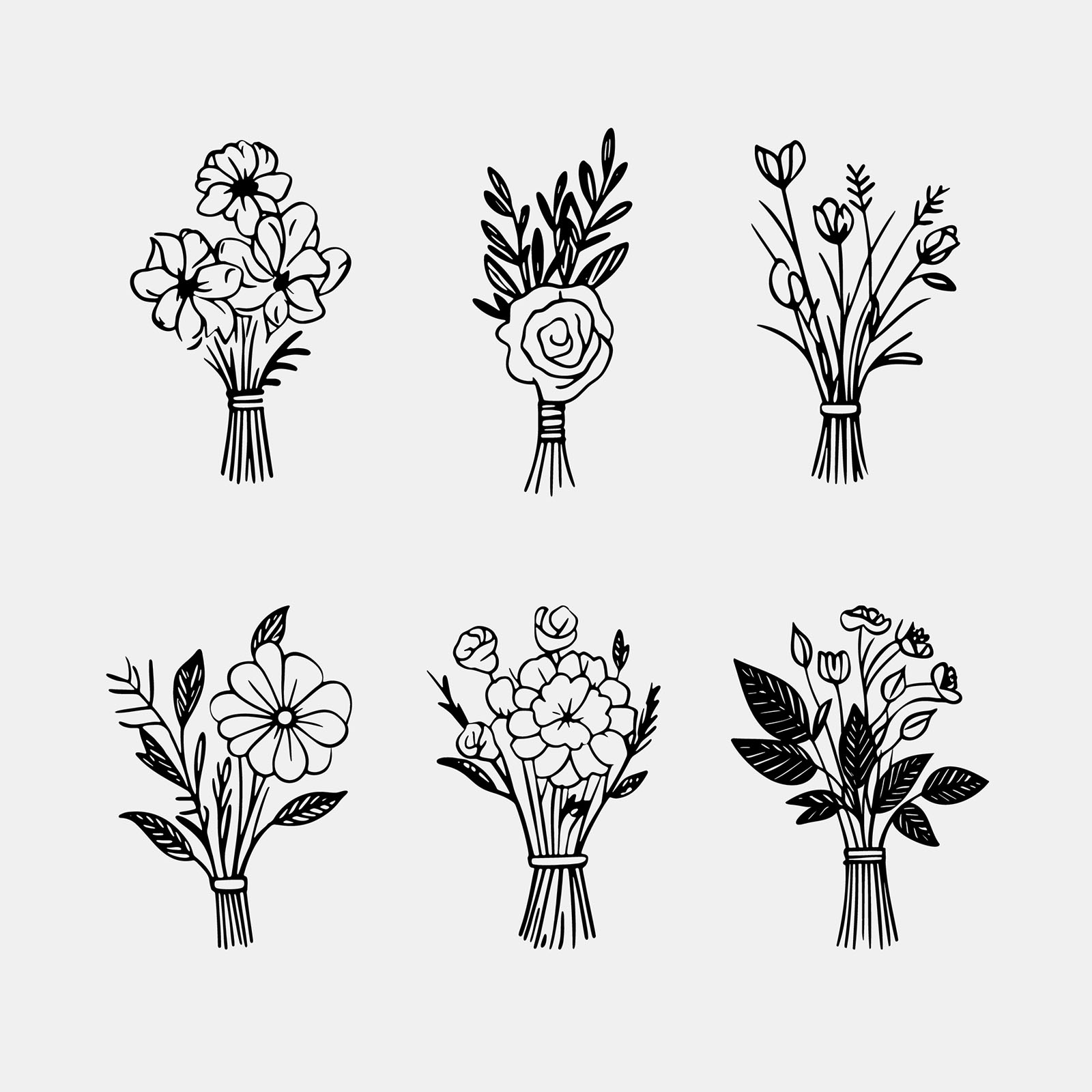 Vector Wedding Bouquet Illustrations