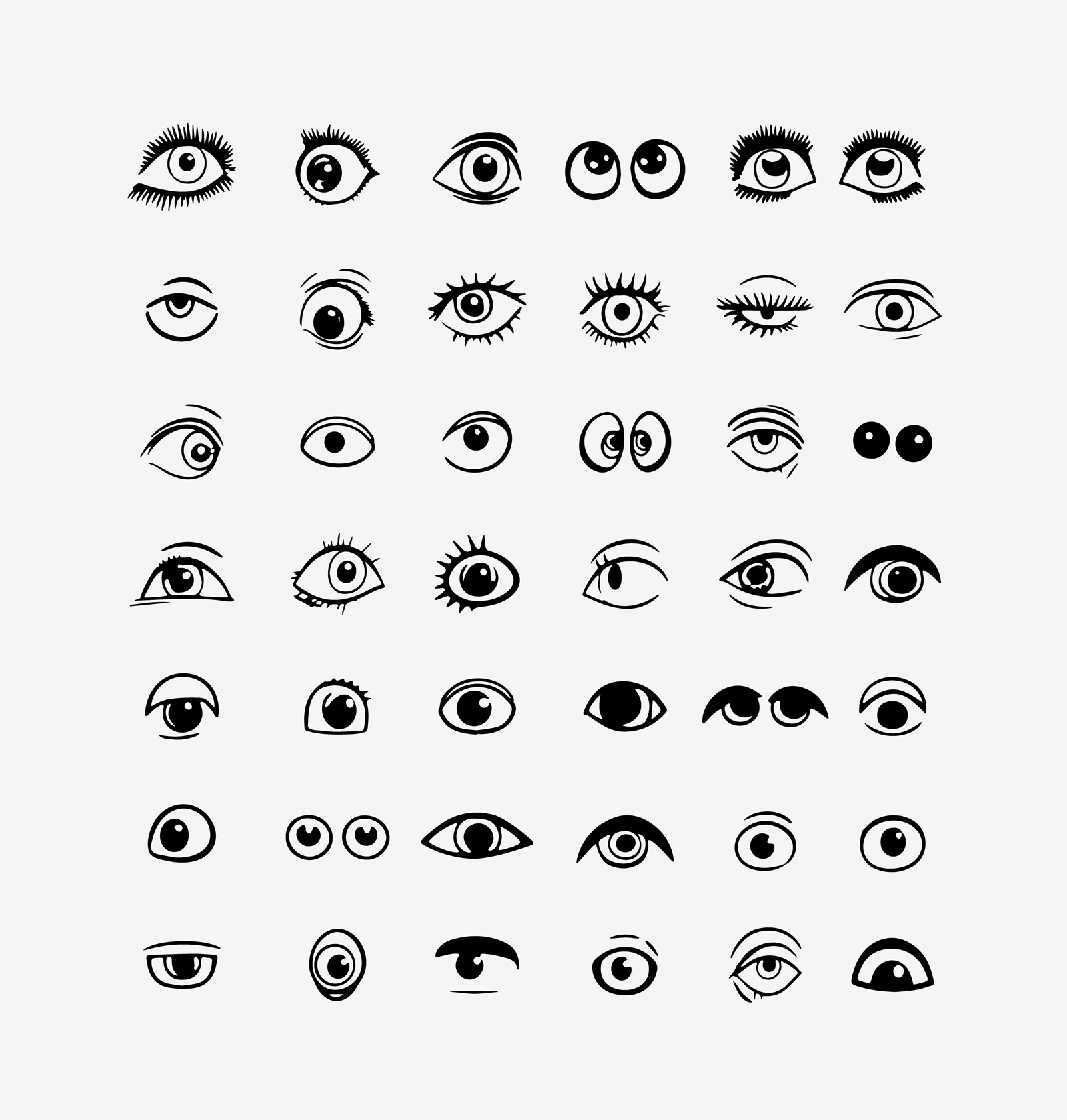 Eyes Wide Opened Cartoon Vector Graphics