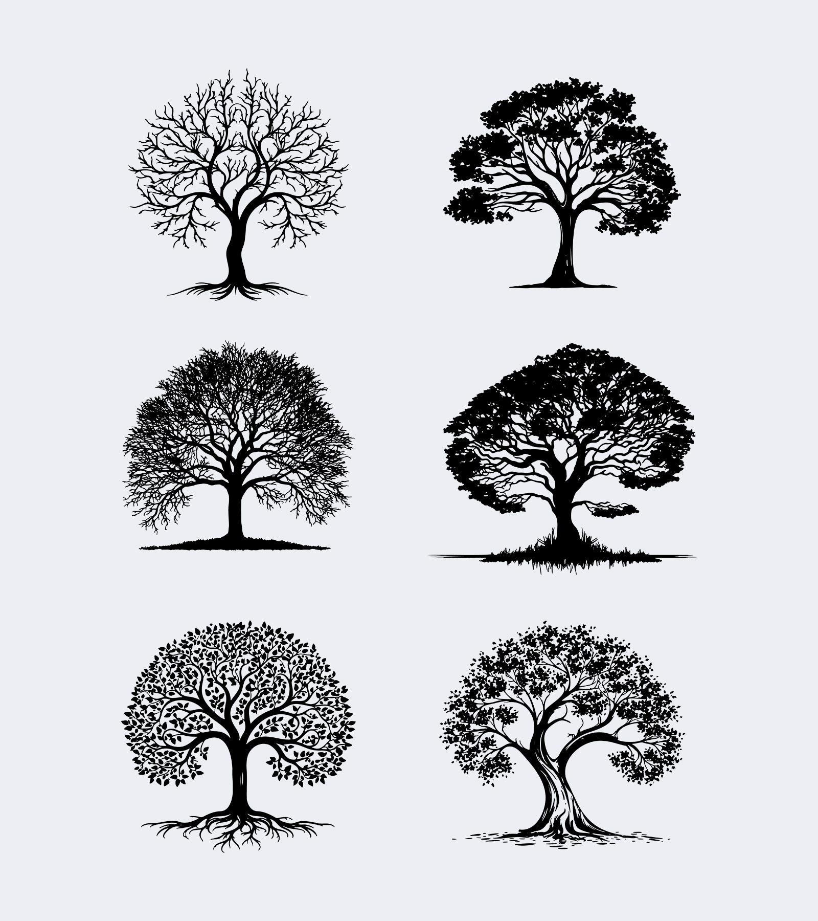 Free Vector Tree Silhouettes Clipart