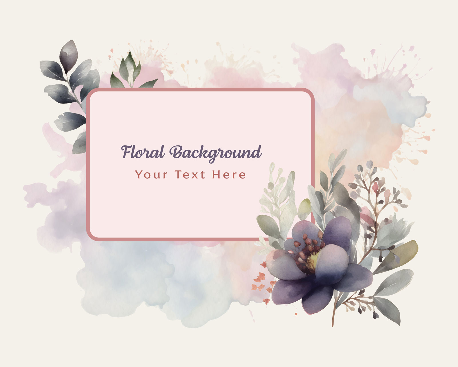 Vector Watercolor Flower Frames