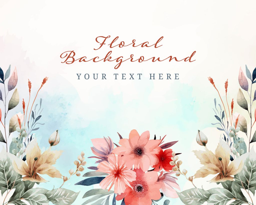 Vector Watercolor Floral Frames