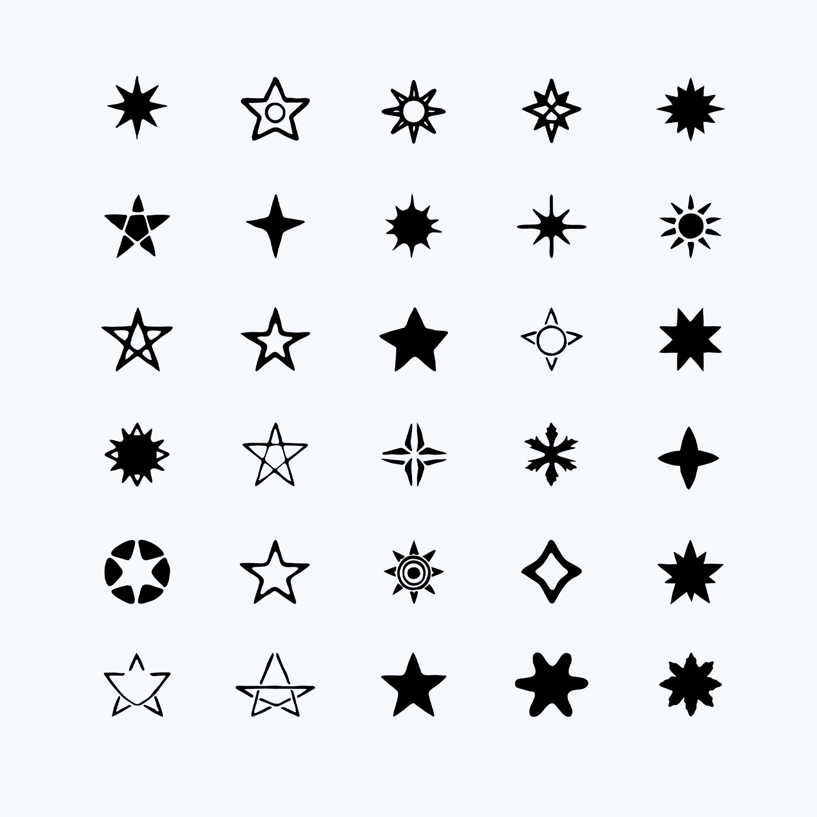 Hand Drawn Style Vector Stars clipart