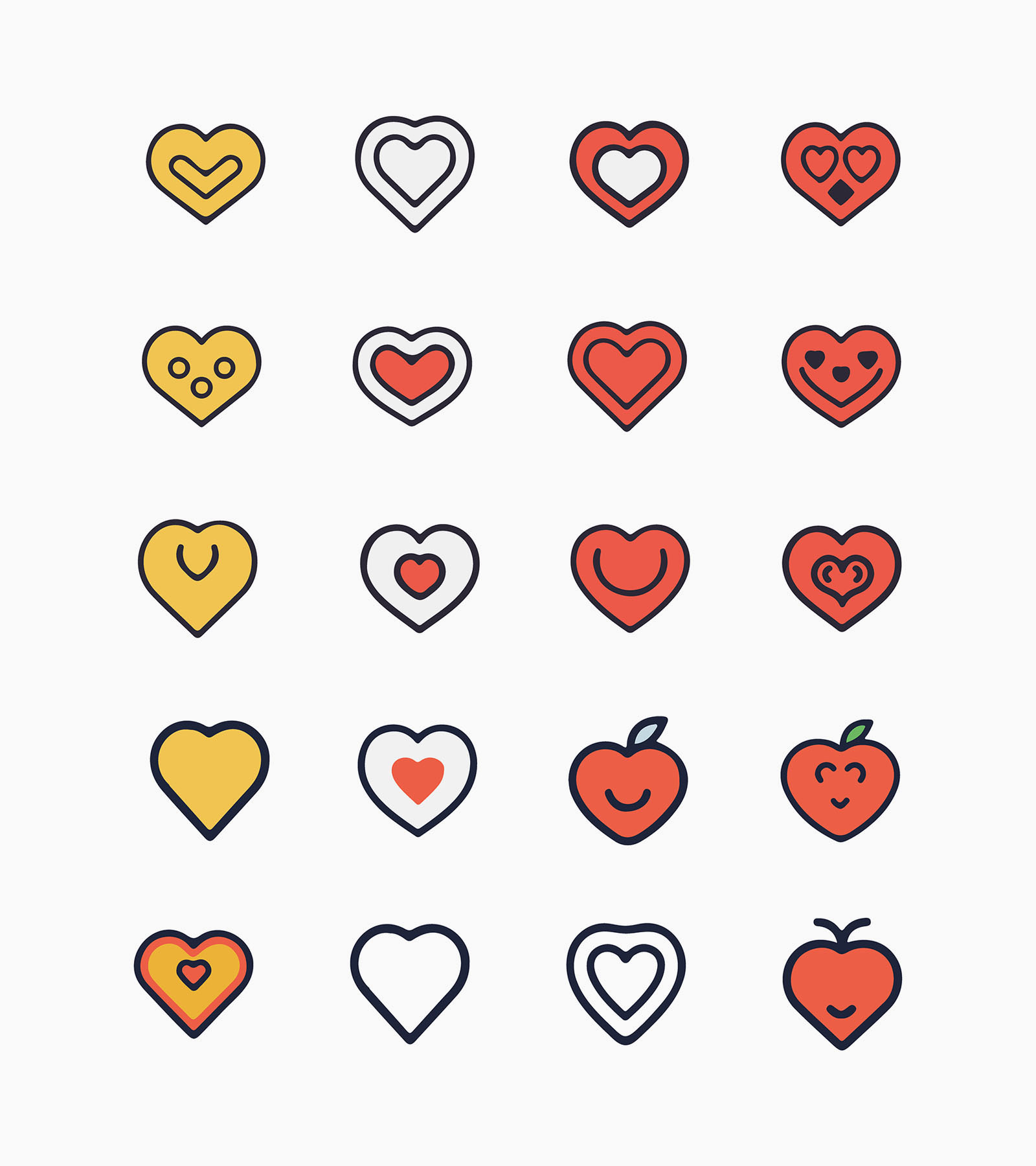 Vector Heart Icons Set