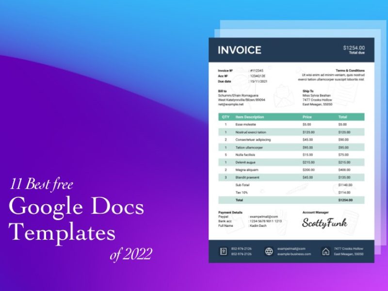 Free invoice Google doc templates