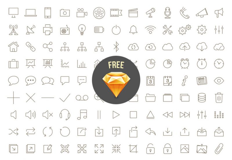 200-free-outline-icons-sketch