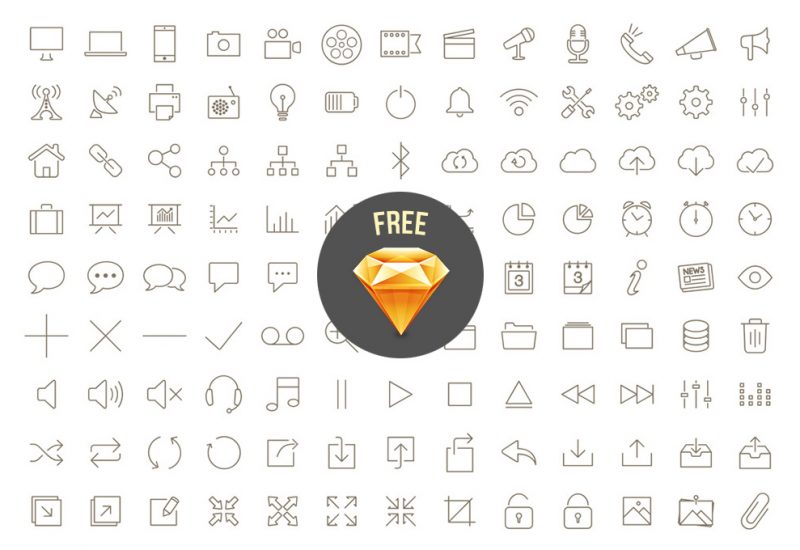 200-free-outline-icons-sketch