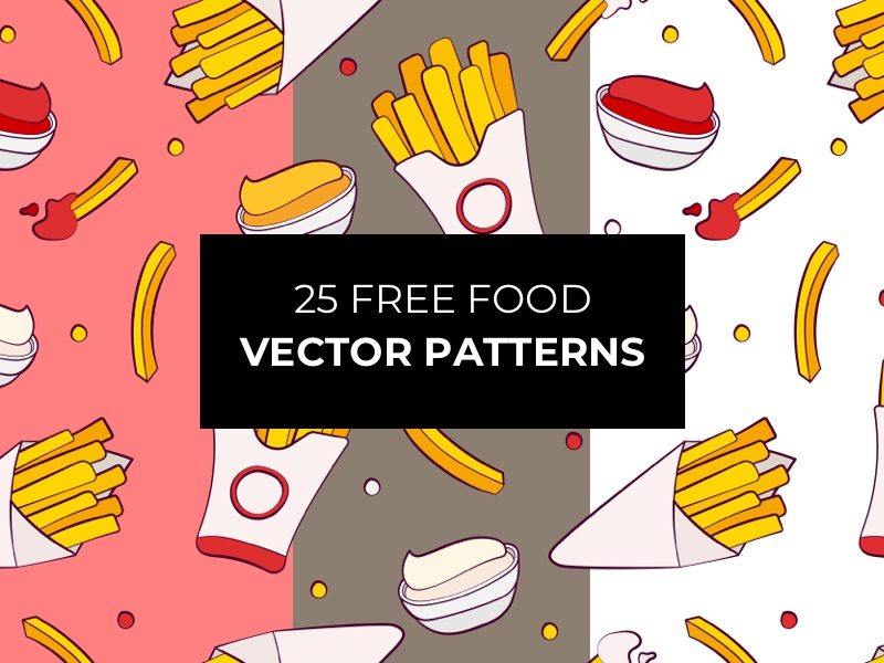 25 Free Food Vector Patterns