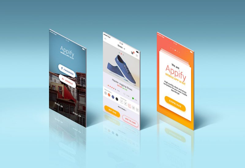 App Screens Mockup PSD