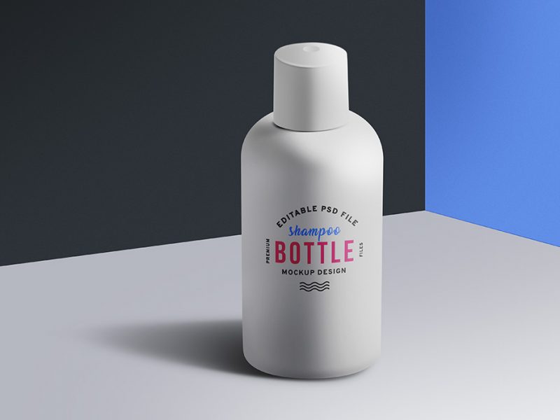 Cosmetic Shampoo Bottle Mockup PSD