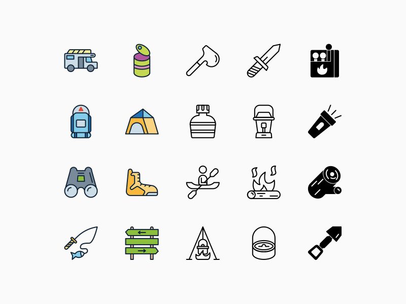 Camping Icons Pack