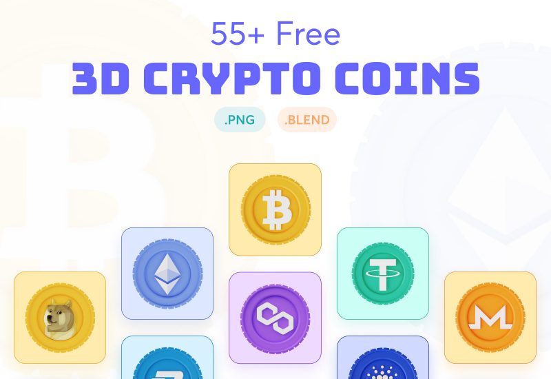 3D Crypto Coins