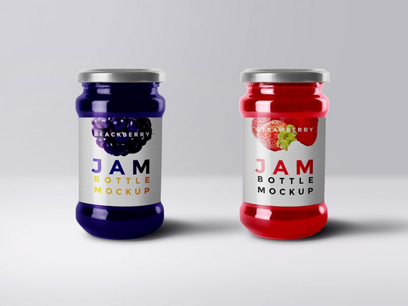 Free Jam Bottle Mockup PSD