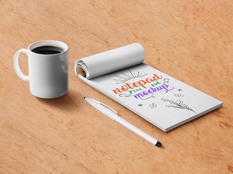 Free Notepad PSD Mockup