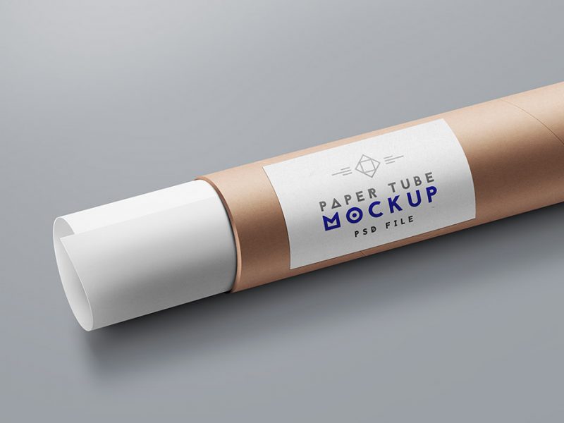 Free Paper Tube Mockup PSD