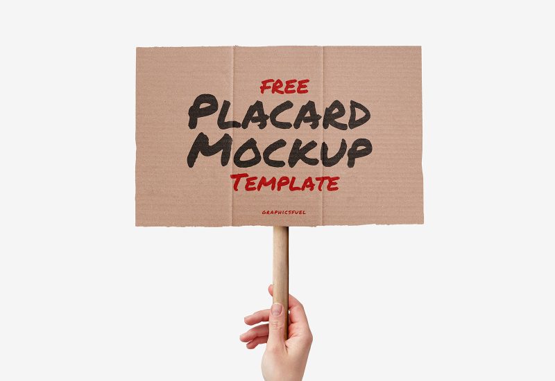 Free Cardboard Placard Mockup Template
