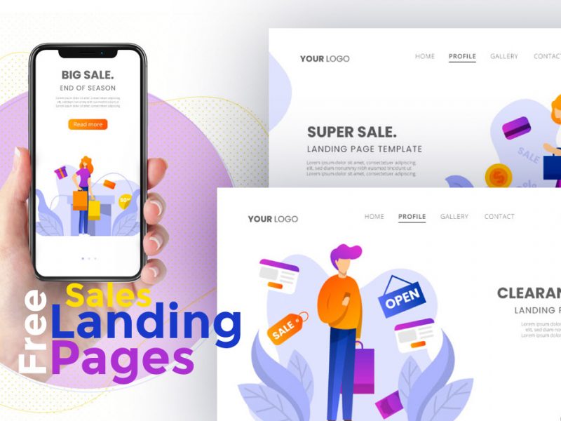 Free Vector Sales Landing Pages