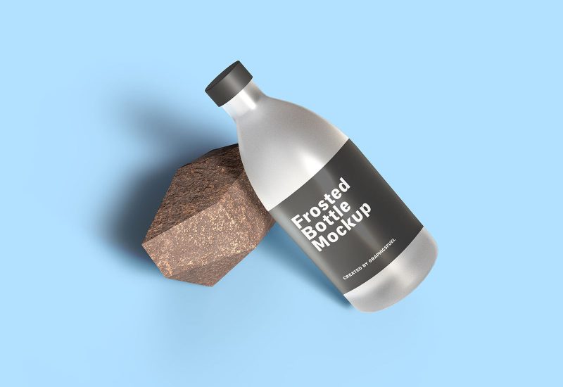 Frosted Bottle Mockup PSD Templates