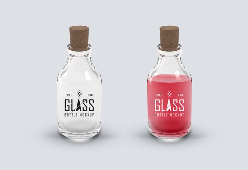 Glass Bottle Mockup PSD