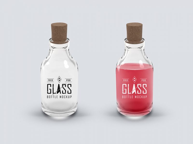 Glass Bottle Mockup PSD