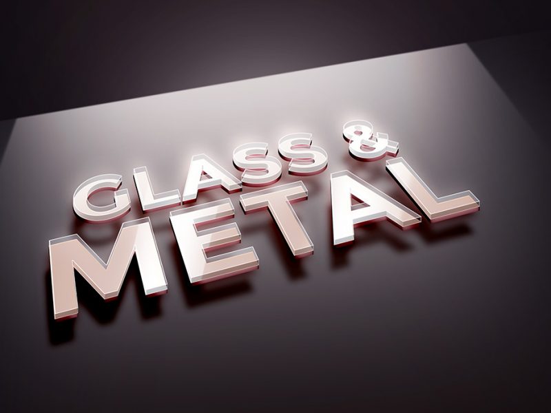 Glass Metal PSD Text Effect