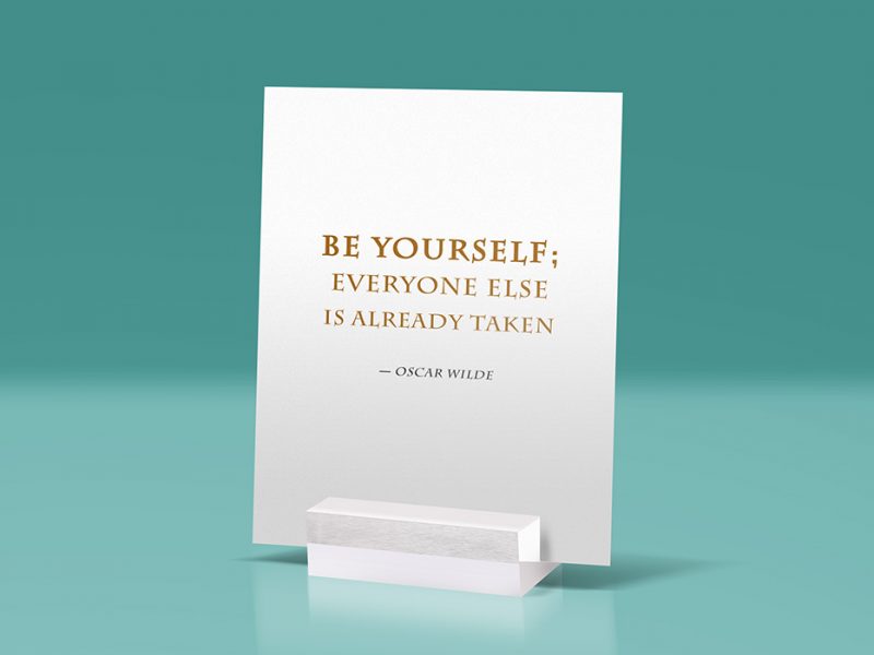Glass Stand Quote PSD Mockup