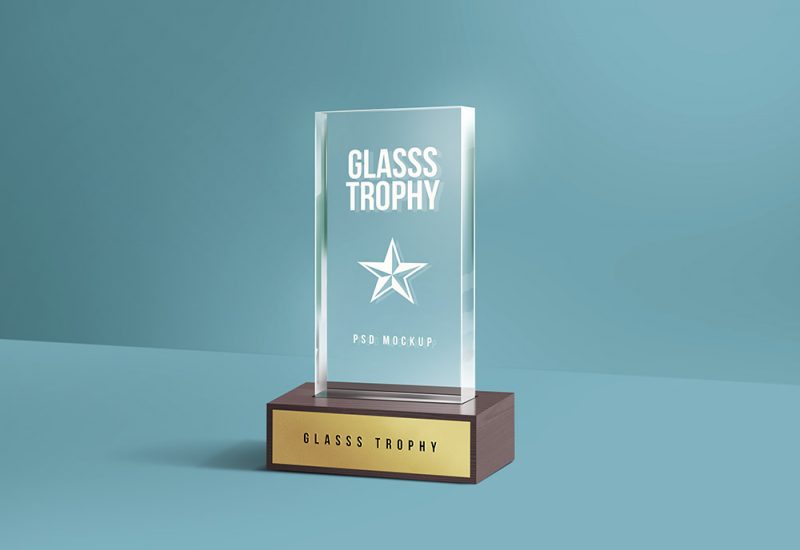 Glass Trophy PSD Mockup