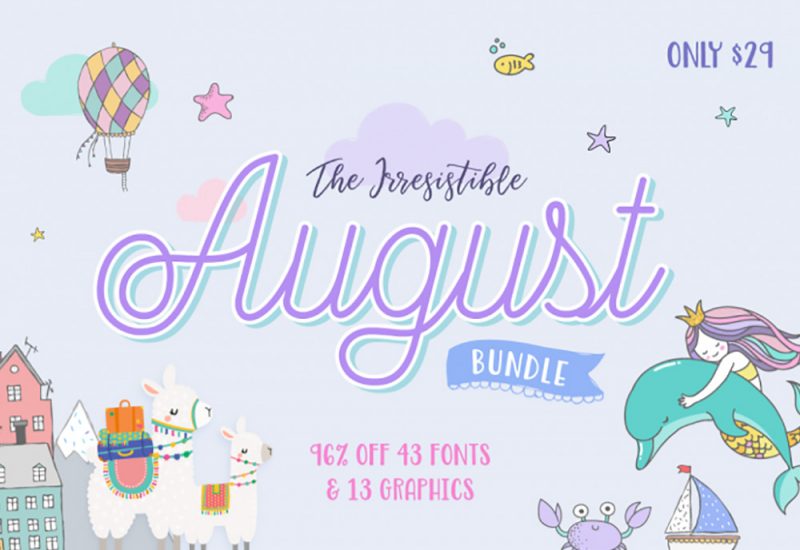 August Fonts & Designs Bundle