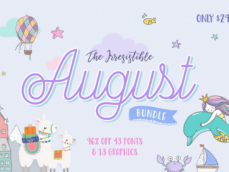 August Fonts & Designs Bundle