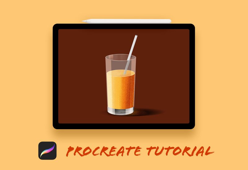 Design Orange Juice Glass in Procreate