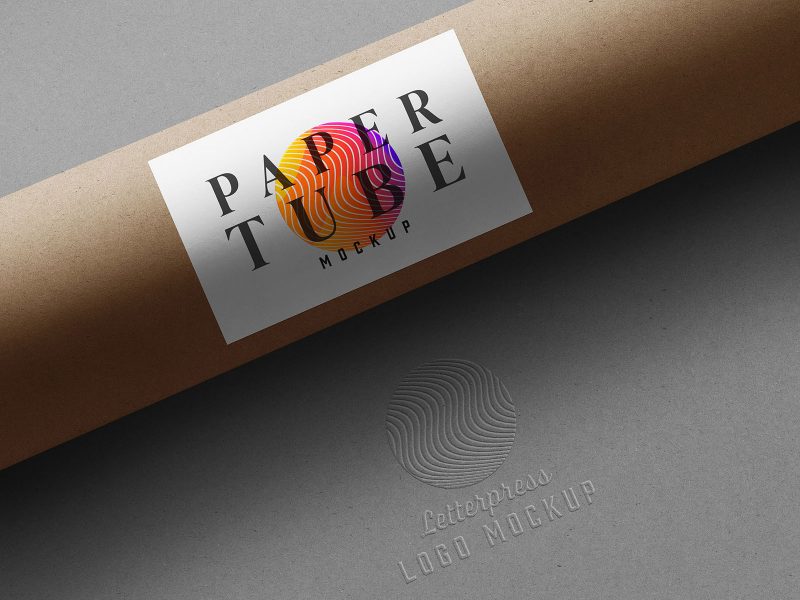 Paper Tube Stationery Logo Mockups