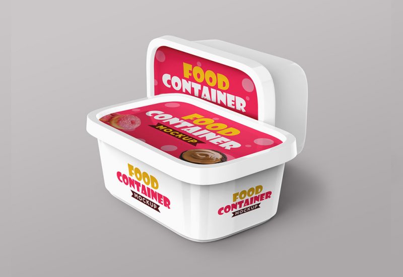 Plastic food Container PSD Mockups