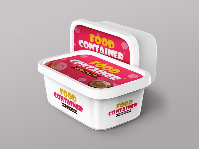 Plastic food Container PSD Mockups