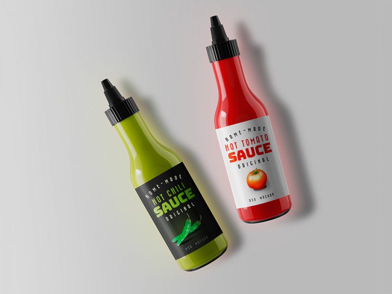 Sauce Bottle Mockup PSDs