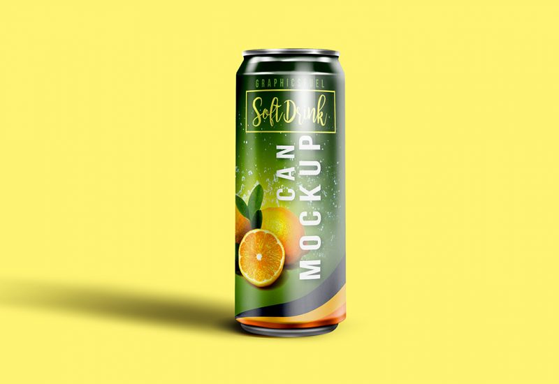 Soft Drink Can PSD Mockup