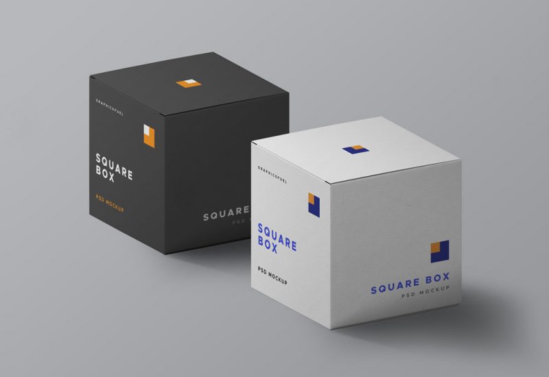 Square Box PSD Mockups