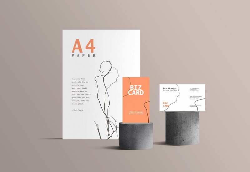 Standing Branding Stationery Mockup