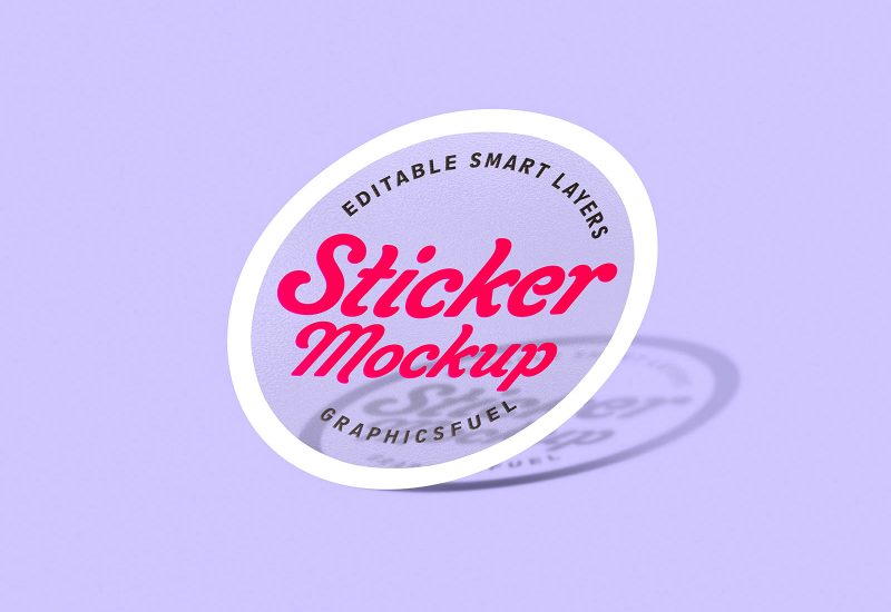 PSD Sticker Mockup Set