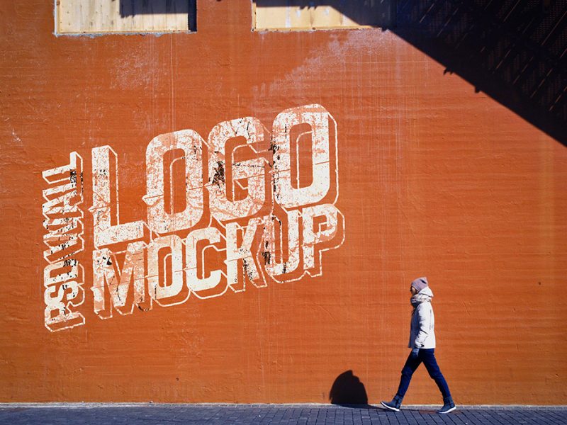 Free Street Wall Logo Mockup