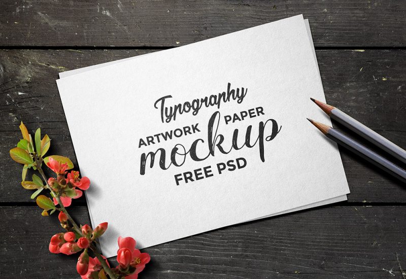 Typography Artwork Paper Mockup