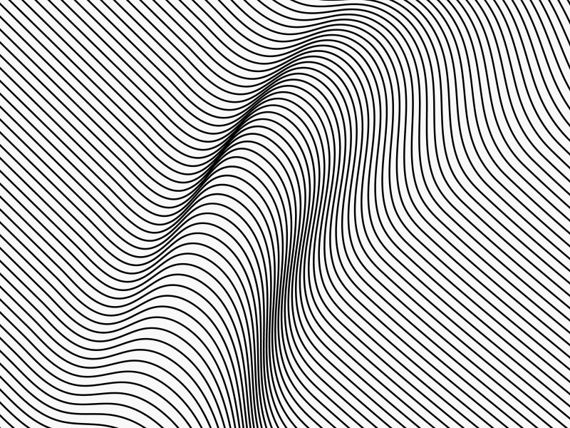 Vector Abstract Distorted Wavy Lines