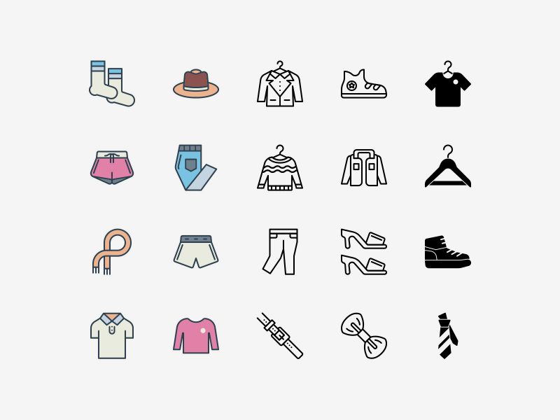 Vector Clothing Icons Pack